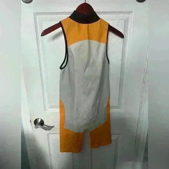 Zara Jumpsuit Biker Women's Color Block High Neck Sleeveless Shorts - Picture 4 of 5